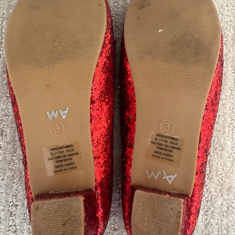 Red Glitter Mary Jane Dress Shoes